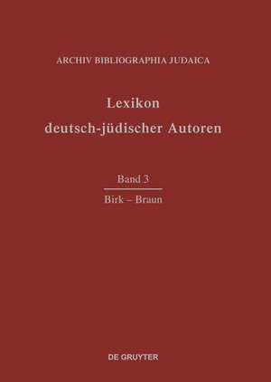 Birk - Braun de Archiv Bibliographia Judaica e.V.