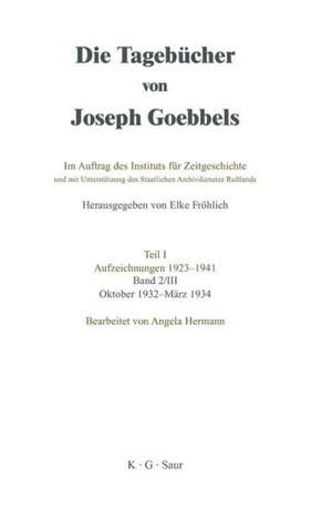 Oktober 1932 - März 1934 de Angela Hermann