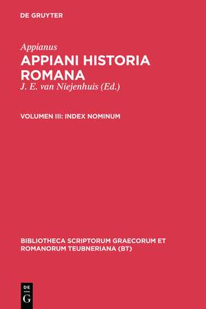 Historia Romana, Vol. III: Index Nominum de Appian