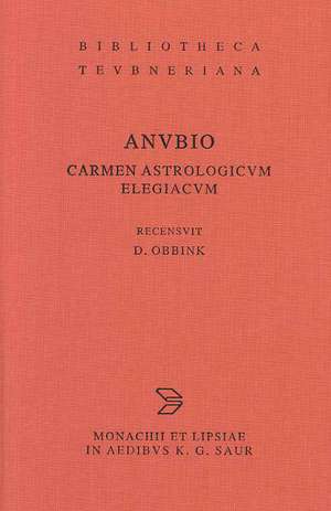 Carmen astrologicum elegiacum de Anubio Poeta Astrologus