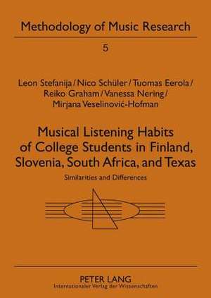 Musical Listening Habits of College Students in Finland, Slovenia, South Africa, and Texas de Leon Stefanija