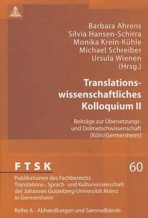 Translationswissenschaftliches Kolloquium II de Barbara Ahrens