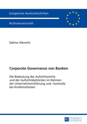 Corporate Governance von Banken de Sabine Albrecht