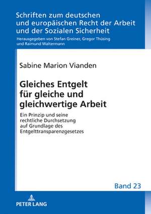 Gleiches Entgelt Fuer Gleiche Und Gleichwertige Arbeit de Sabine Marion Vianden