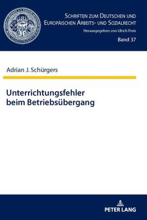 UNTERRICHTUNGSFEHLER BEIM BETRIEBSUEBEH de Adrian Schurgers