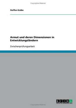 Armut und deren Dimensionen in Entwicklungsländern de Steffen Knäbe