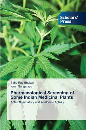 Pharmacological Screening of Some Indian Medicinal Plants de Babu Rao Bhukya