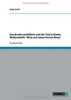 Das Bruderverhältnis und der Tod in Dieter Wellershoffs "Blick auf einen fernen Berg" de Antje Wulff