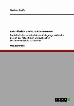 Subsidiarität und EU-Säulenstruktur de Matthias Schäfer