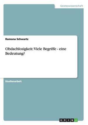 Obdachlosigkeit: Viele Begriffe - eine Bedeutung? de Ramona Schwartz