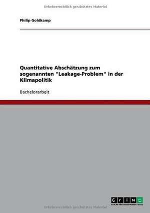 Quantitative Abschätzung zum sogenannten "Leakage-Problem" in der Klimapolitik de Philip Goldkamp