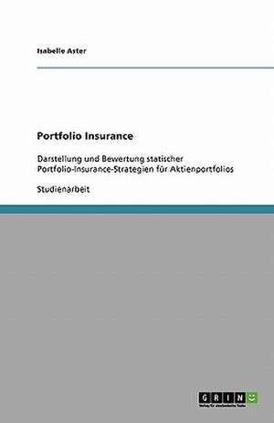 Portfolio Insurance de Isabelle Aster