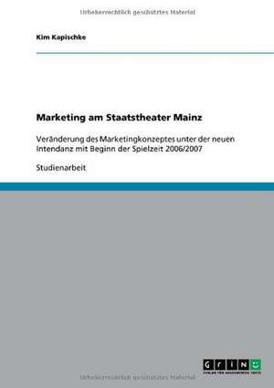 Marketing am Staatstheater Mainz de Kim Kapischke