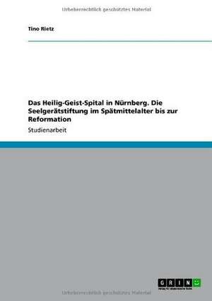 Das Heilig-Geist-Spital in Nürnberg. Die Seelgerätstiftung im Spätmittelalter bis zur Reformation de Tino Rietz