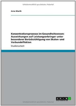 Konzentrationsprozesse im Gesundheitswesen: Auswirkungen auf Leistungserbringer unter besonderer Berücksichtigung von Skalen- und Verbundeffekten de Arne Warth