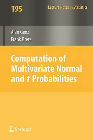 Computation of Multivariate Normal and t Probabilities de Alan Genz