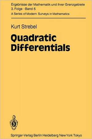 Quadratic Differentials de K. Strebel