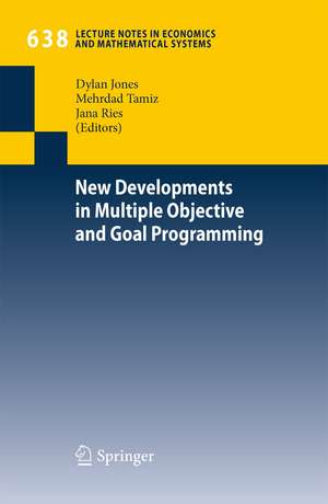 New Developments in Multiple Objective and Goal Programming de Dylan Jones