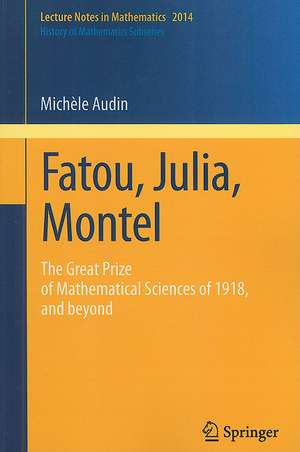 Fatou, Julia, Montel: The Great Prize of Mathematical Sciences of 1918, and Beyond de Michèle Audin