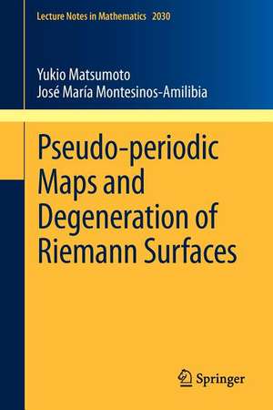 Pseudo-periodic Maps and Degeneration of Riemann Surfaces de Yukio Matsumoto