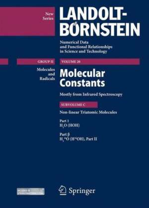 (H2O (HOH), Part 1 beta: Molecular constants mostly from Infrared Spectroscopy Subvolume C: Nonlinear Triatomic Molecules de Guy Guelachvili