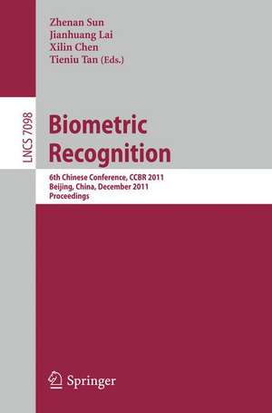 Biometric Recognition: 6th Chinese Conference, CCBR 2011, Beijing, China, December 3-4, 2011. Proceedings de Zhenan Sun