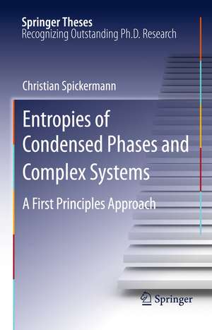 Entropies of Condensed Phases and Complex Systems: A First Principles Approach de Christian Spickermann