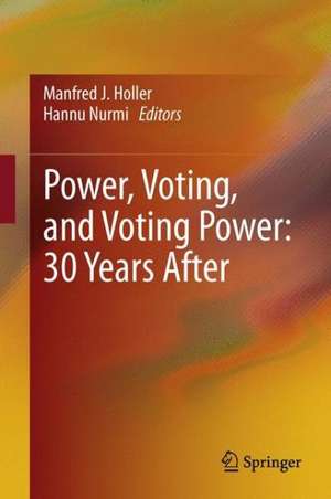 Power, Voting, and Voting Power: 30 Years After de Manfred J. Holler