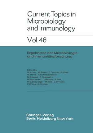 Current Topics in Microbiology and Immunology / Ergebnisse der Mikrobiologie und Immunitätsforschung de W. Arber