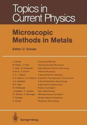 Microscopic Methods in Metals de Ulrich Gonser