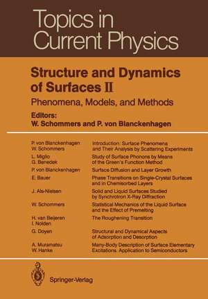 Structure and Dynamics of Surfaces II: Phenomena, Models, and Methods de J. Als-Nielsen