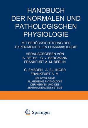 Allgemeine Physiologie der Nerven und des Zentralnervensystems de Ph. Broemser