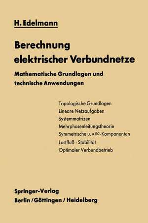 Berechnung elektrischer Verbundnetze: Mathematische Grundlagen und technische Anwendungen de Hans Edelmann