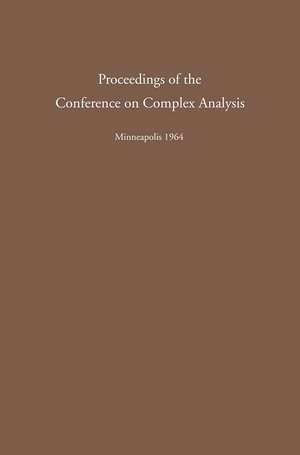 Proceedings of the Conference on Complex Analysis de A. Aeppli