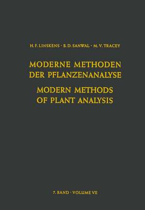 Modern Methods of Plant Analysis / Moderne Methoden der Pflanzenanalyse de Israel Arnon