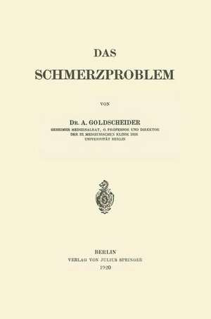 Das Schmerzproblem de A. Goldscheider