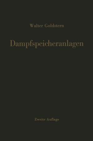 Dampfspeicheranlagen: Bau, Berechnung und Betrieb industrieller Wärmespeicher de Walter Goldstern