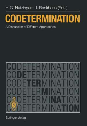 Codetermination: A Discussion of Different Approaches de Hans G. Nutzinger