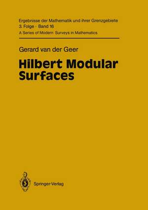 Hilbert Modular Surfaces de Gerard van der Geer