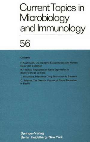 Current Topics in Microbiology and Immunology / Ergebnisse der Mikrobiologie und Immunitätsforschung de W. Arber