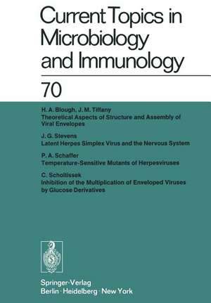 Current Topics in Microbiology and Immunology / Ergebnisse der Mikrobiologie und Immunitätsforschung: Volume 70 de W. Arber