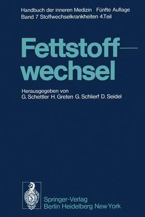 Fettstoffwechsel de G. Schettler