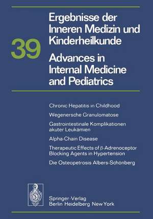 Ergebnisse der Inneren Medizin und Kinderheilkunde/Advances in Internal Medicine and Pediatrics de P. Frick