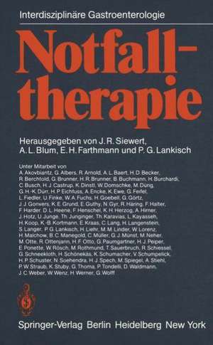 Notfalltherapie: Konservative und operative Therapie gastrointestinaler Notfälle de J. R. Siewert