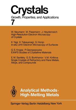 Analytical Methods High-Melting Metals de G S Burkhanov