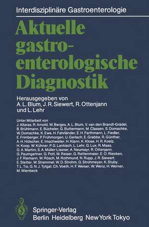 Aktuelle gastroenterologische Diagnostik de Andre L. Blum