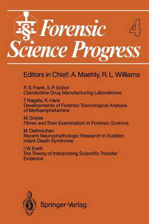 Forensic Science Progress de Ian W. Evett