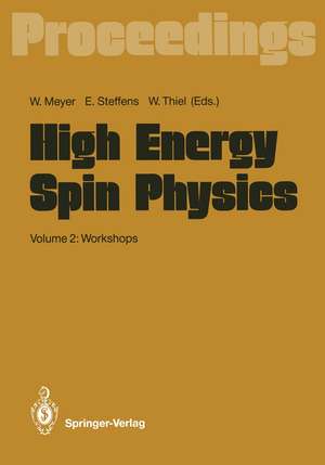 High Energy Spin Physics: Volume 2: Workshops Proceedings of the 9th International Symposium Held at Bonn, FRG, 6–15 September 1990 de Werner Meyer