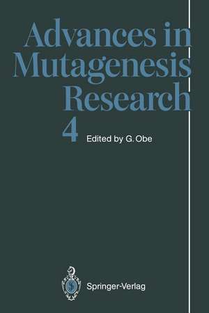 Advances in Mutagenesis Research de Günter Obe