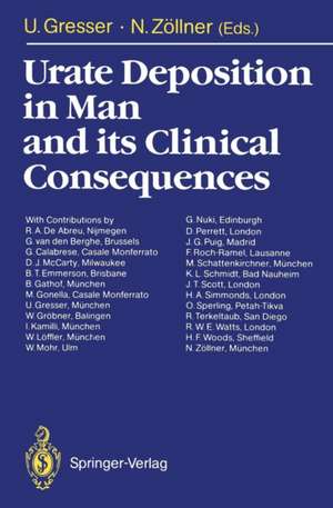 Urate Deposition in Man and its Clinical Consequences de Ursula Gresser